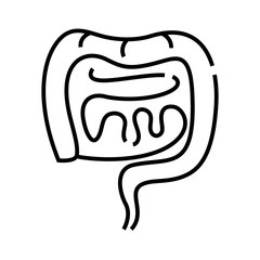 Intestinal tract line icon, concept sign, outline vector illustration, linear symbol.