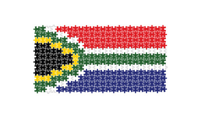 South africa puzzle effect national flag country emblem
