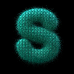 wool letter S - Uppercase 3d knitted font - suitable for Winter, knitting or wool related subjects