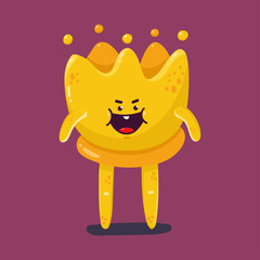 Funny bacteria vector cartoon character isolated on background.