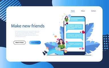 Online dating and communication app concept. Virtual relationship