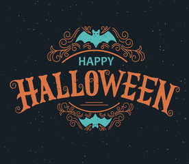 Happy Halloween vector lettering. Holiday lettering for banner. Happy Halloween poster, greeting card, party invitation. Vector illustration.