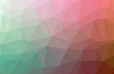 Illustration of abstract Green, Red horizontal low poly background. Beautiful polygon design pattern.