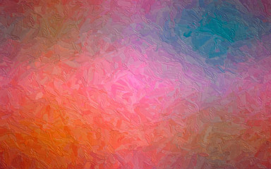 Abstract illustration of brown blue pink and red Impasto with large brush strokes background, digitally generated.