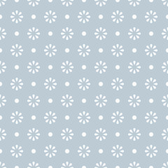 Flower geometric seamless grey and white pattern. Isolated daisy on background, abstract simple flower design. Modern minimal design. Vector illustration perfect for graphic design ,textiles, print.