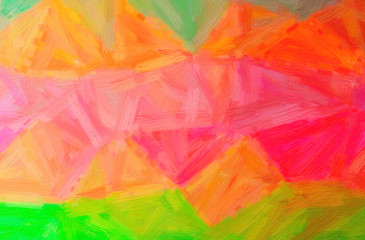 Obraz premium Abstract illustration of green, orange, pink, red, yellow Bristle Brush Oil Paint background