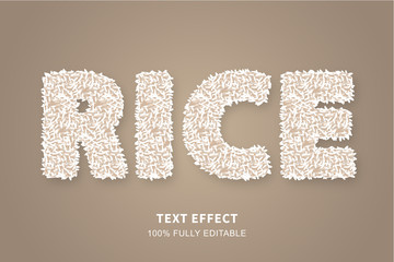 Cooked rise style text effect, editable text