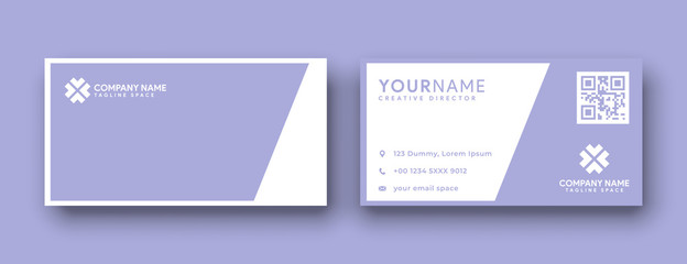 Fototapeta premium Minimal business card print template design. lavender purple color and simple clean layout.