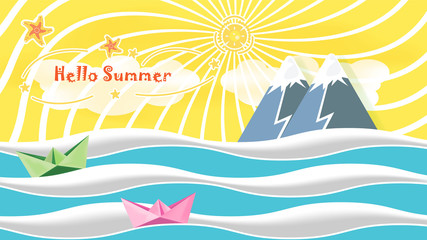 Fototapeta na wymiar Vector Illustration summer time, hello summer, background