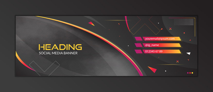 Abstract Gaming Header Social Media Banner Template 