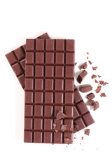 delicious chocolate bar isolated on white background