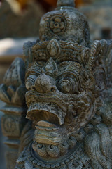 Ancient Balinese statue at the temple