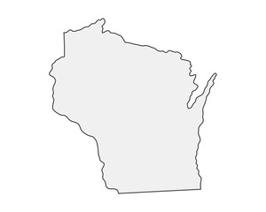 High detailed vector map. Wisconsin USA state