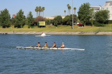 Rowers on the Guadalquivir river in Seville