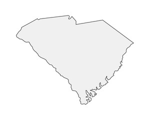 High detailed vector map. South Carolina USA state