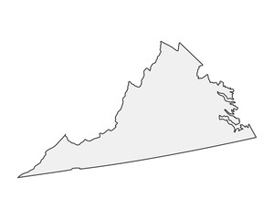 High detailed vector map. Virgina USA state
