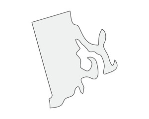 High detailed vector map. Rhode Island USA state