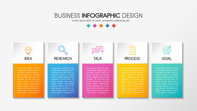 Business infograph layout with 5 options. Vector