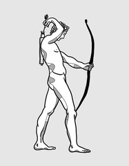Adriaen de Vries Apollo with bow for shooting sculpture.
