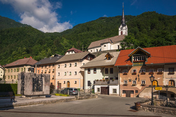 Village in the Alps mountains Kropa, Slovenia