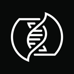 Fototapeta premium DNA logo on a black background in vector EPS8