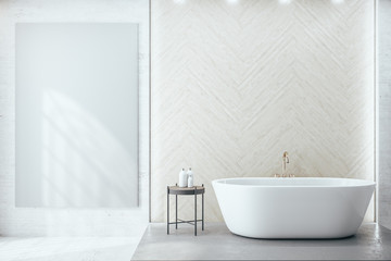 Bathroom interior room with blank poster