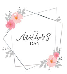 Happy Mother's Day handwritten lettering. Happy Mother's Day typography vector design for greeting cards and poster. Design template celebration. Vector illustration.