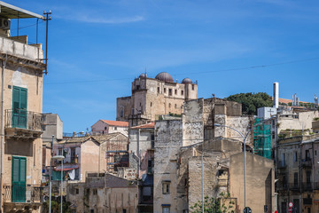 Fototapeta na wymiar Palermo city on Sicily Island, autonomous region of Italy, view with Astronomical Observatory building in the middle
