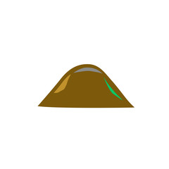 Brown design, hill on white