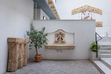 Foto op Plexiglas One of th small courtyards of Antonio Salinas Archeological Museum in Palermo, Sicily Island, Italy © Fotokon
