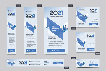 City Background Corporate Web Banner Template in multiple sizes. Easy to adapt to Brochure, Annual Report, Magazine, Poster, Corporate Advertising media, Flyer, Website.