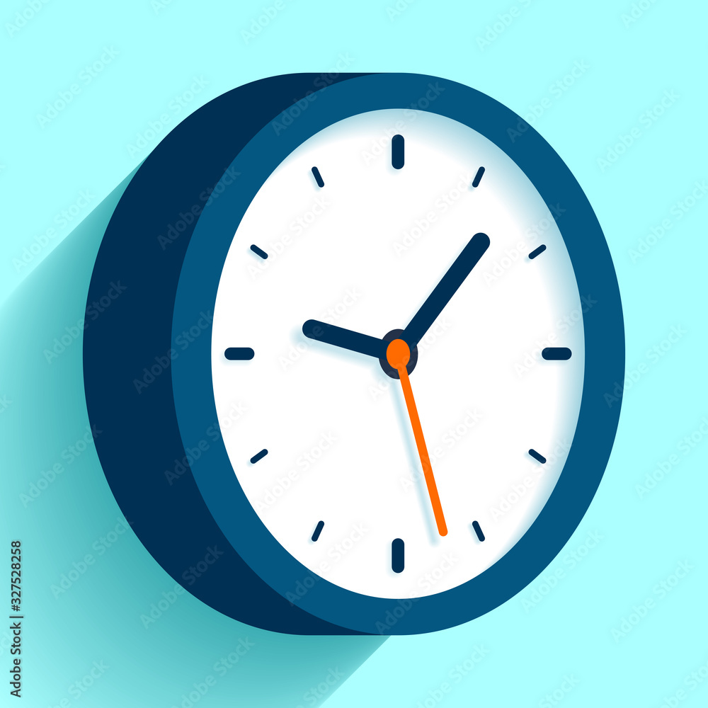 Aufkleber clock icon in flat style, timer on color background. business watch. vector design element for you p