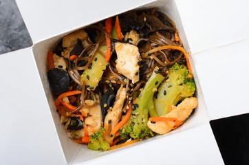 Soba Noodles with Chicken and Vegetables, Tasty Meal