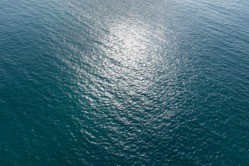Drone aerial view of sea wave surface