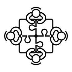 Patnership discussion line icon, concept sign, outline vector illustration, linear symbol.