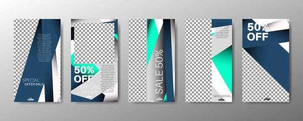 abstract vector of geometric background. The company's business advertising template for social media