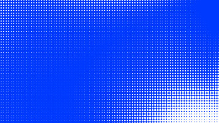 Fototapeta premium Dots halftone white blue color pattern gradient texture with technology digital background. Dots pop art comics with summer background.