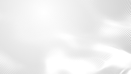 Dot white gray wave light technology texture background. Abstract big data digital concept. 3d rendering.