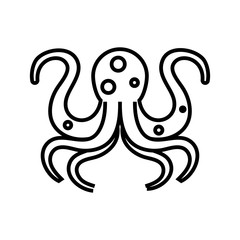 Octupus line icon, concept sign, outline vector illustration, linear symbol.