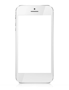 Phone with blank screen isolated on white background.  Vector eps10 illustration
