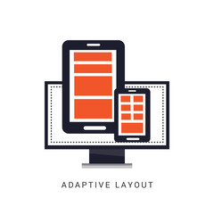Adaptive layout glyph icon vector on white background