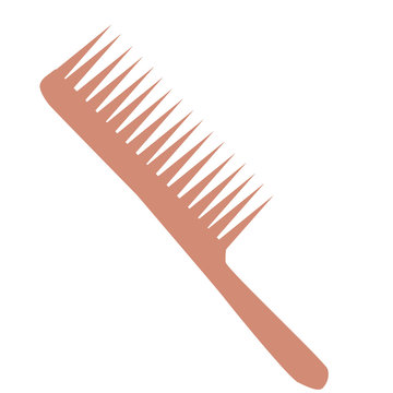 Wooden comb isolated flat illustration icon vector