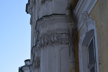 detail of facade of cathedral in rome italy