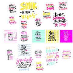 Inspirational quotes for your design. Hand lettering illustration
