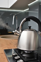 Kettle on a gas stove