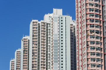 High rise residential building in public estate in Hong Kong city