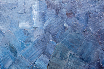 Blue paint texture on a canvas 