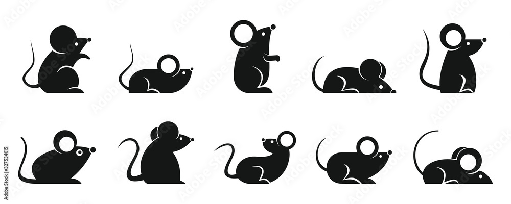 Poster rat icons set. simple set of rat vector icons for web design on white background