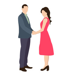 Fototapeta premium vector, isolated, in a flat style guy and girl