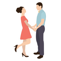 vector, isolated, in a flat style guy and girl